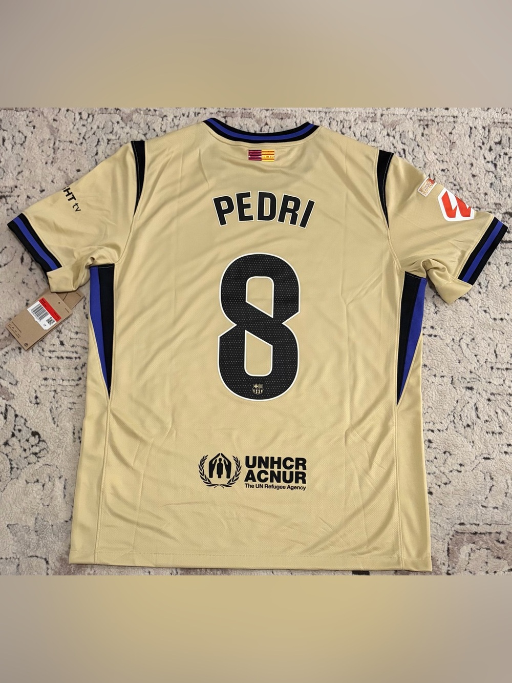 Nike Official FC Barcelona 2025/2026 Pedri #8 Away Soccer Jersey Men’s Sz: L